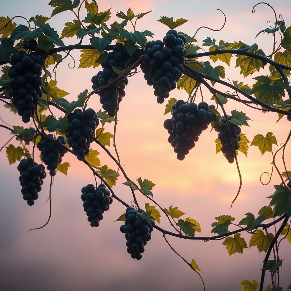 Dream : Black grape vine in a dream