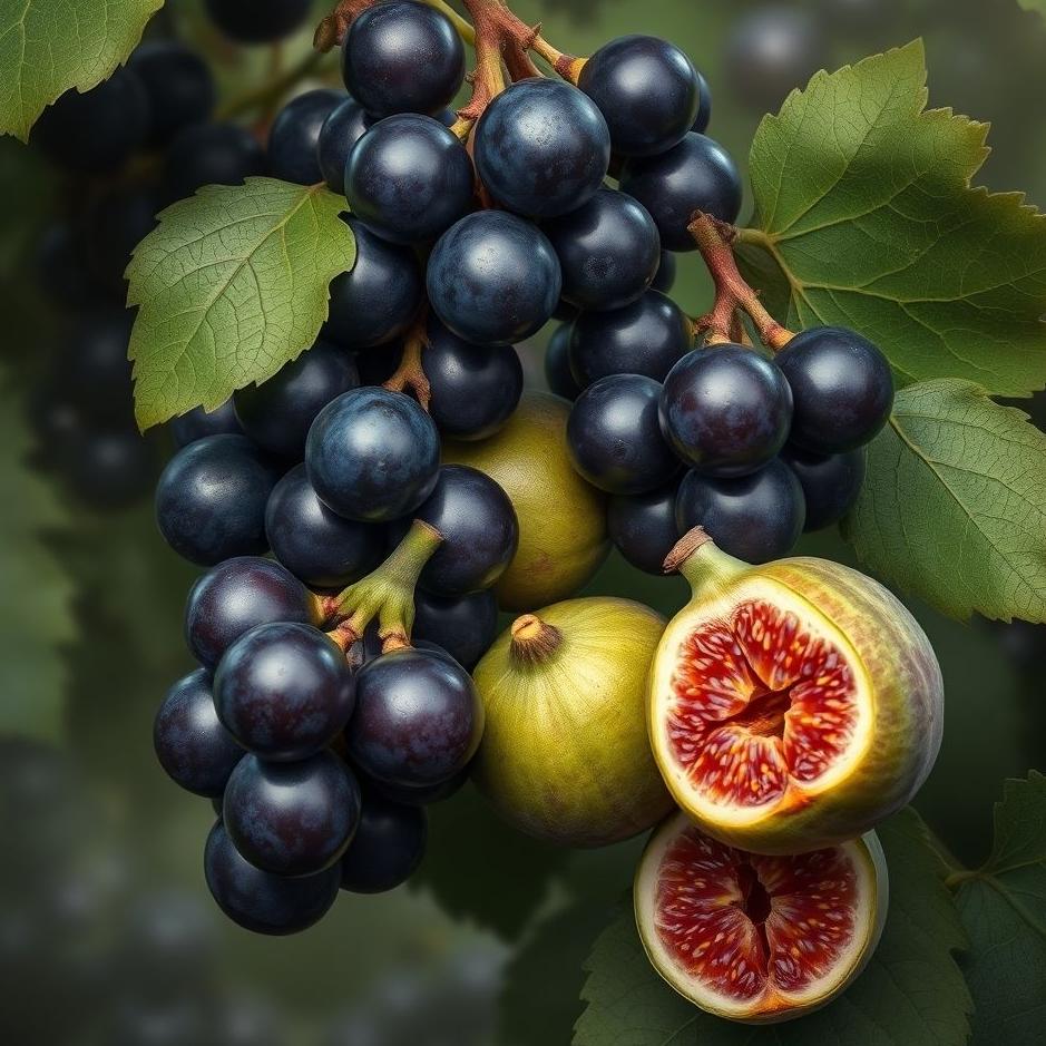 Dream : Black grapes and figs in a dream