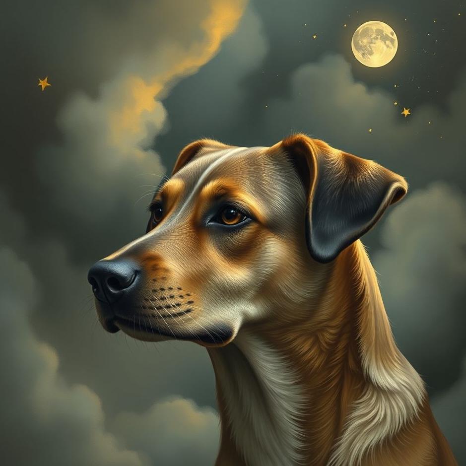 Dream : Black-headed dog in a dream