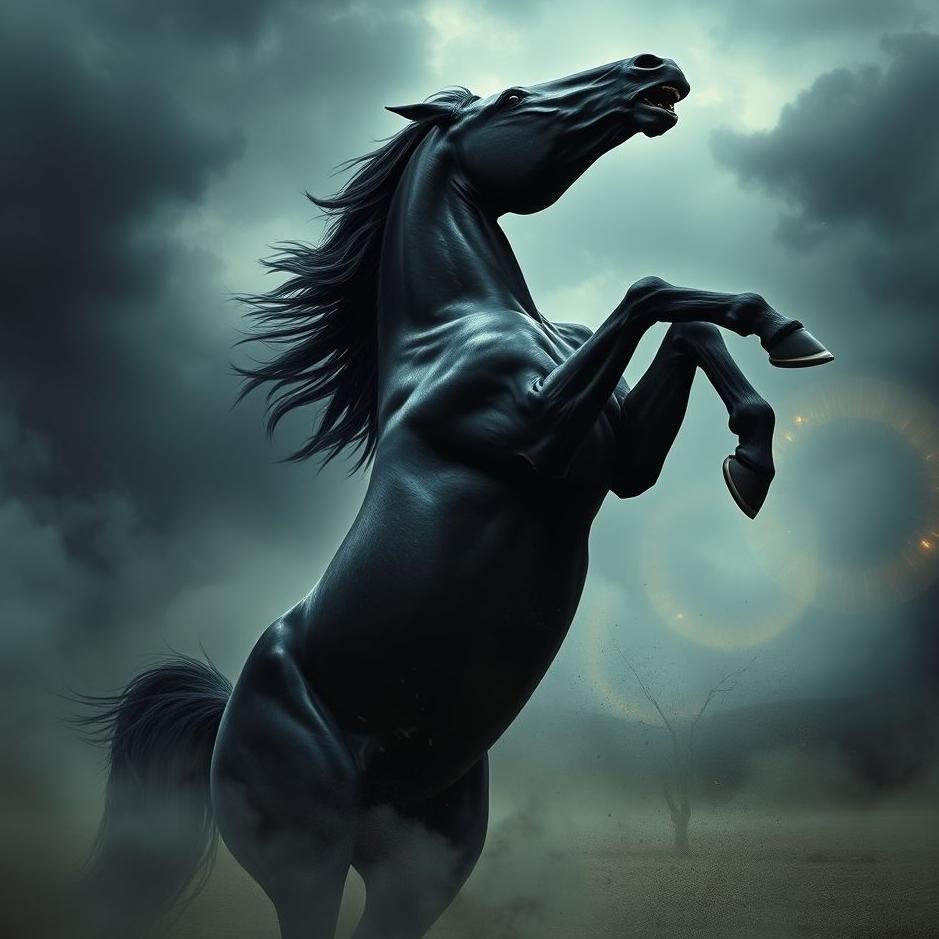 Dream : Black horse attacking in a dream