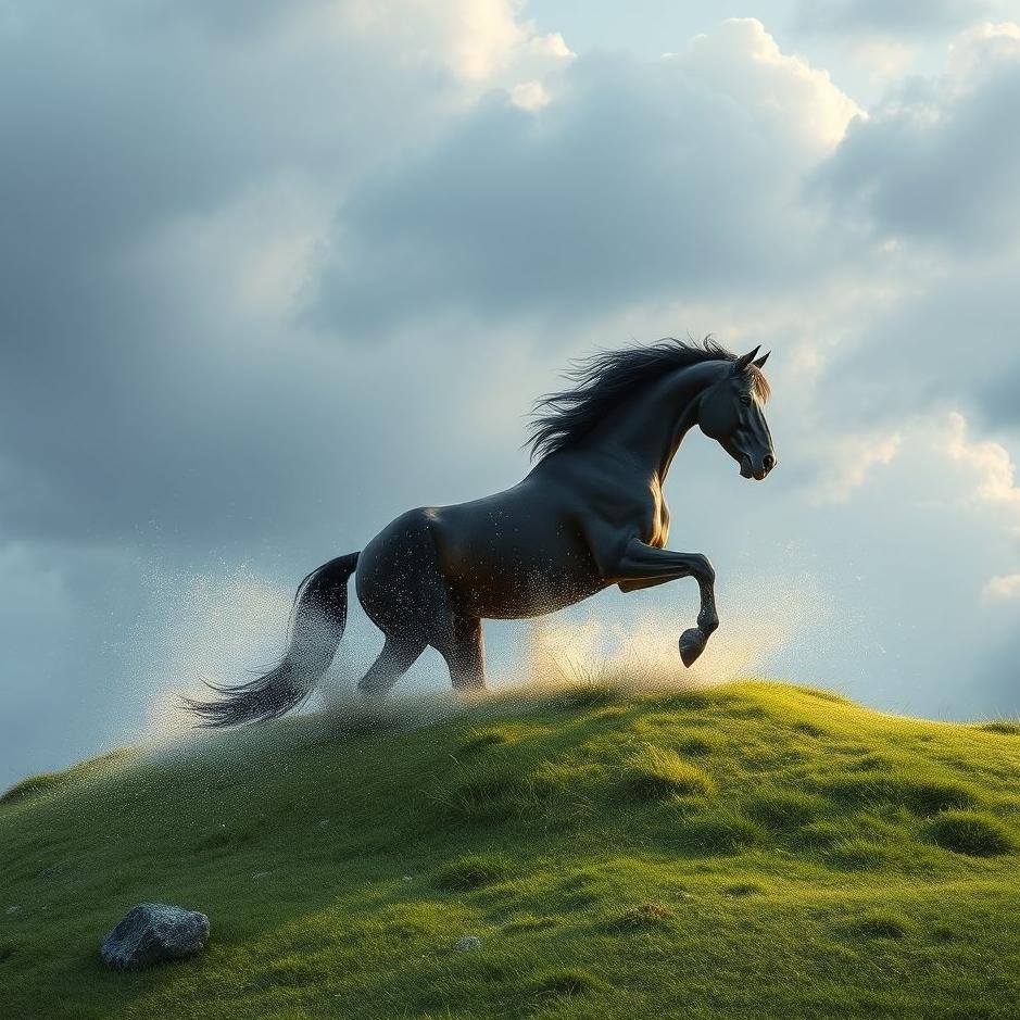 Dream : Black horse fall in a dream