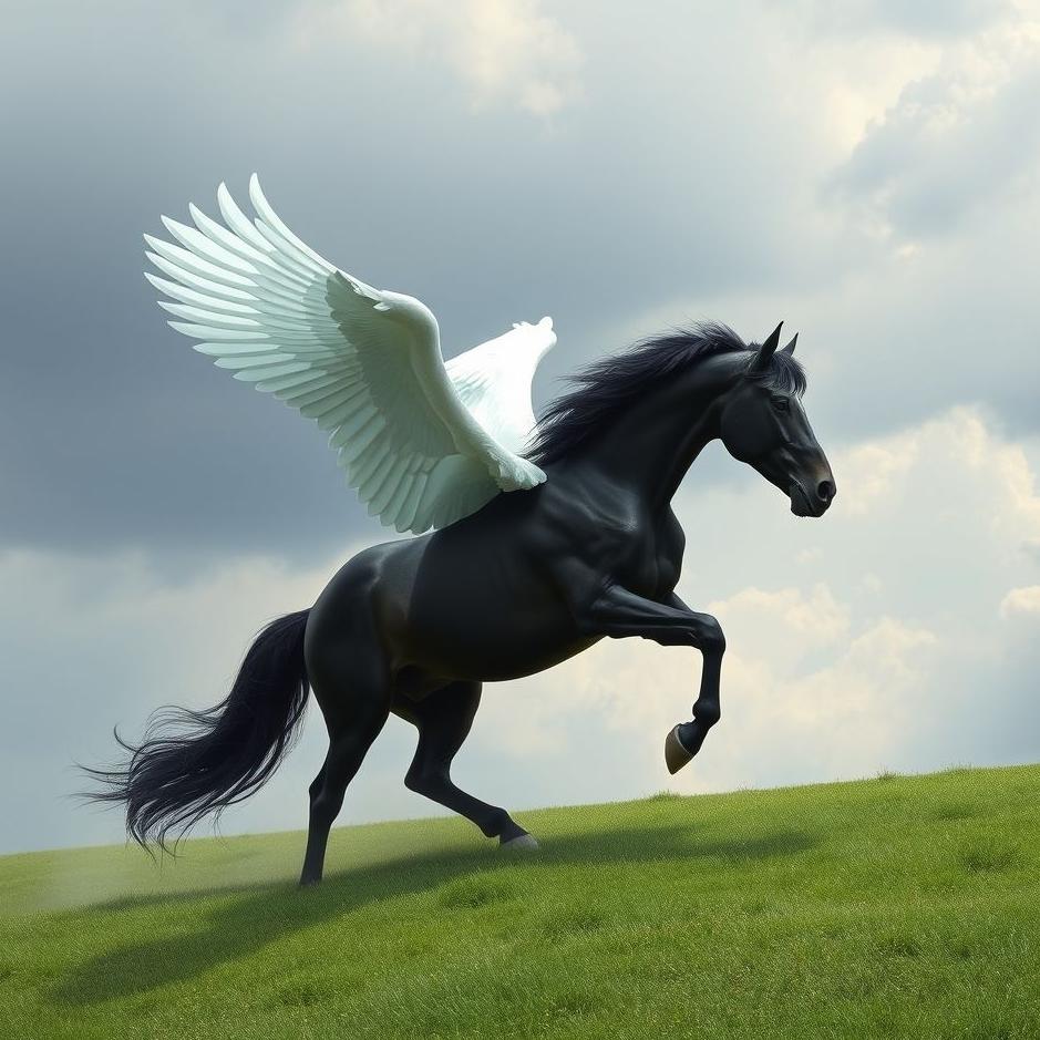 Dream : Black horse with wings in a dream
