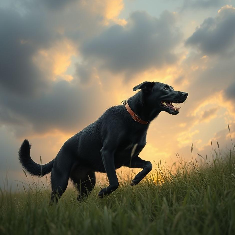 Dream : Black hunting dog in a dream