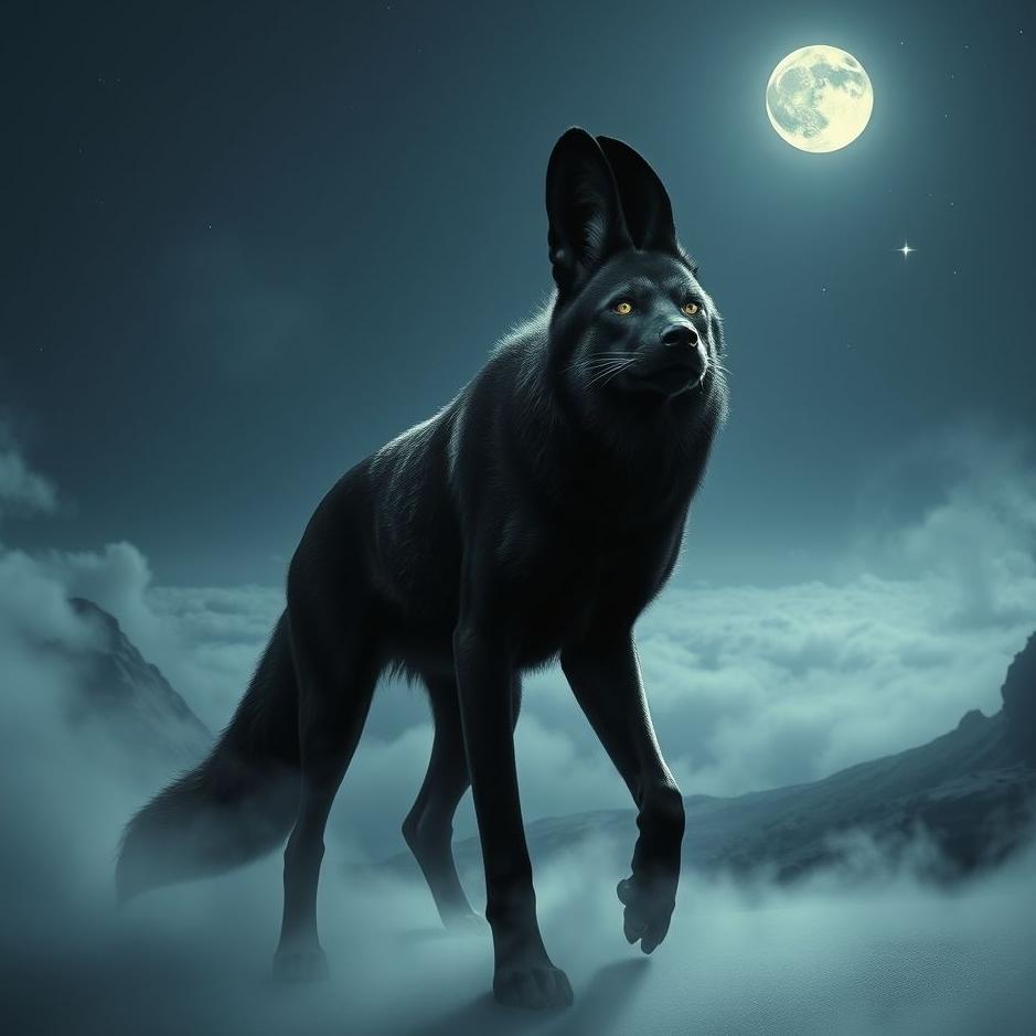 Dream : Black jackal in a dream