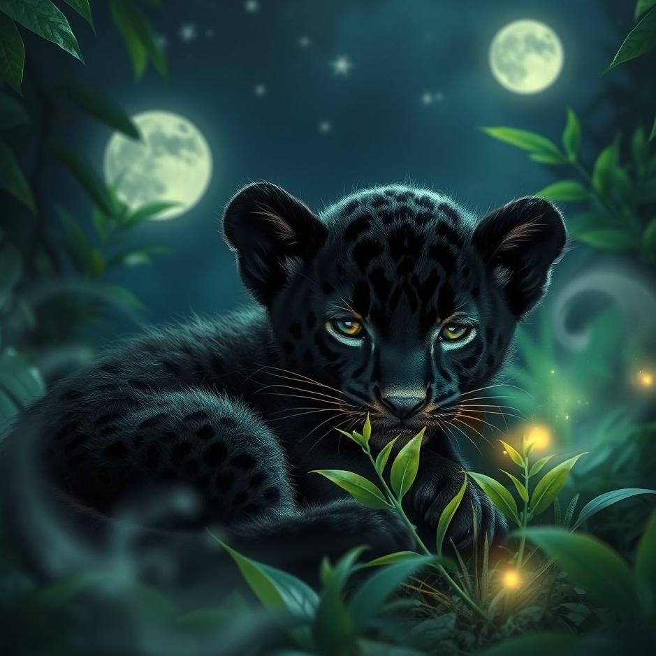 Dream : Black jaguar cub in a dream