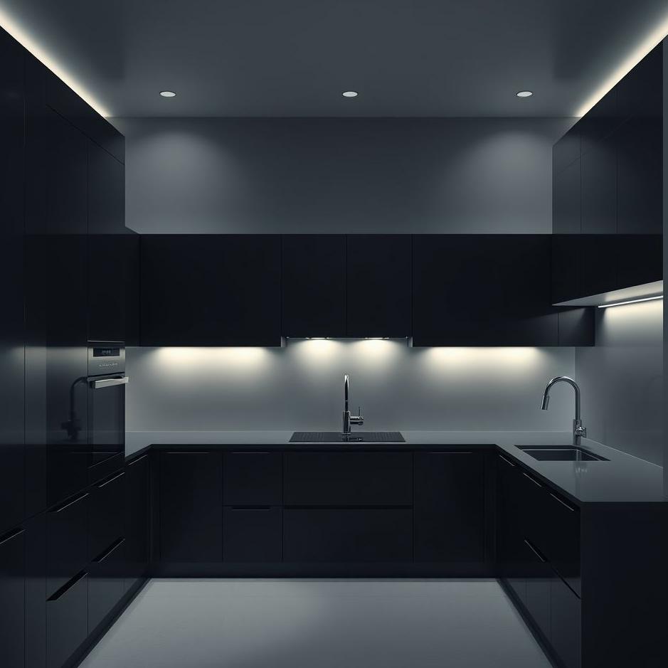 Dream : Black kitchen in a dream