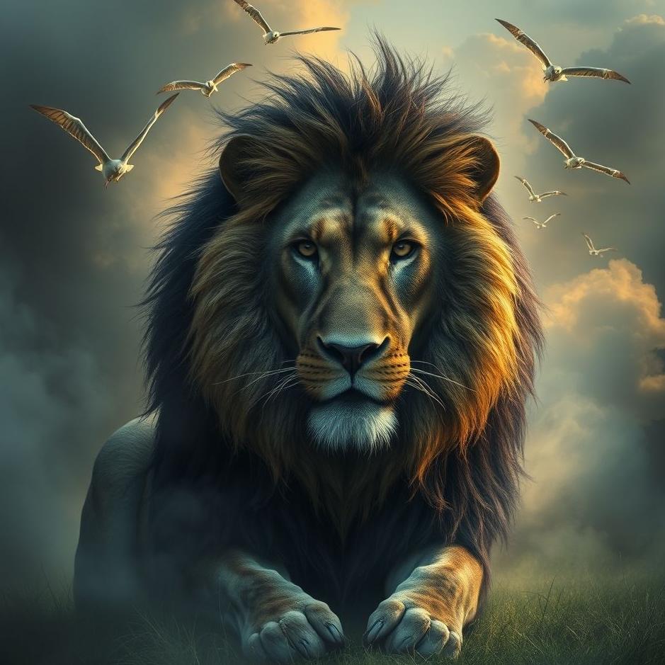 Dream : Black lion in a dream