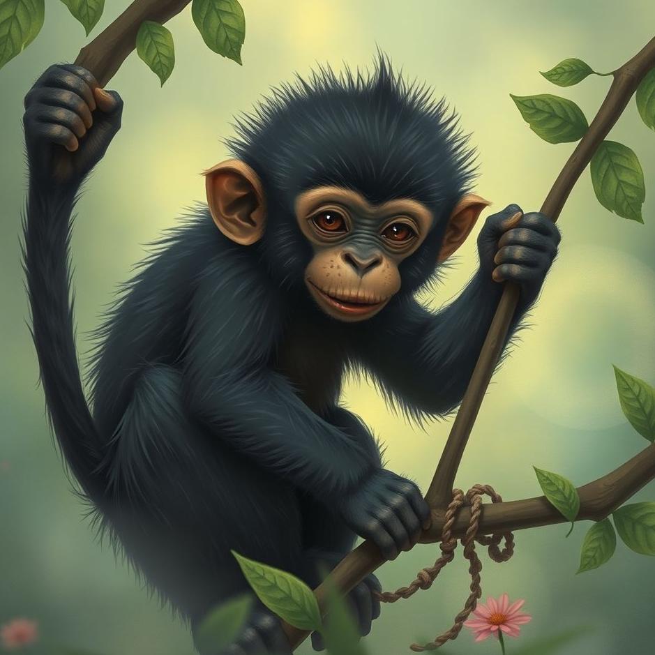 Dream : Black little monkey in a dream