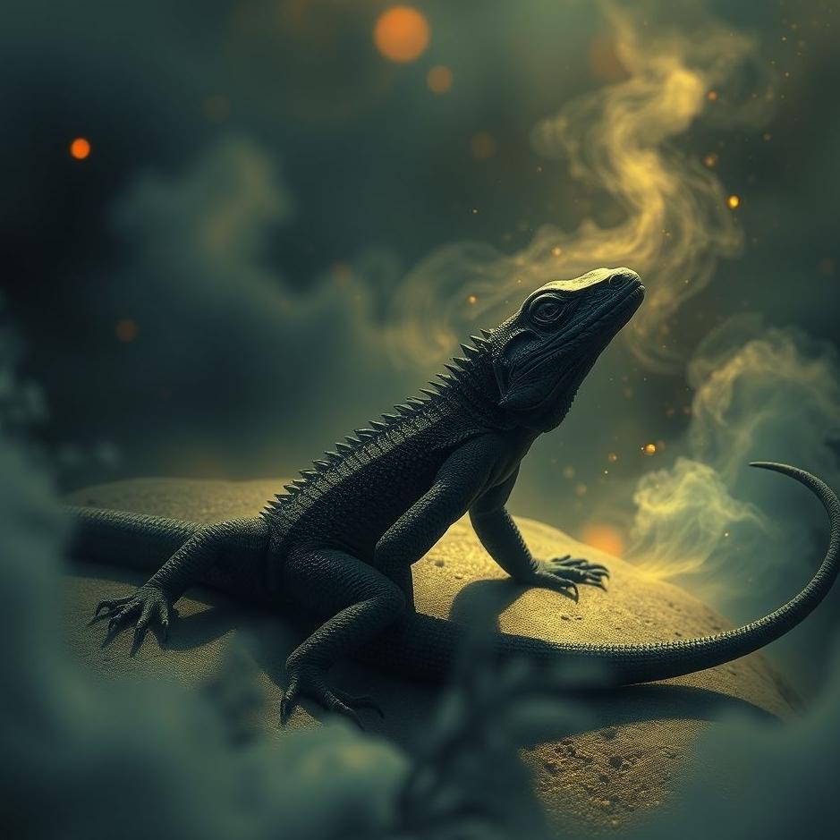 Dream : Black lizard in a dream