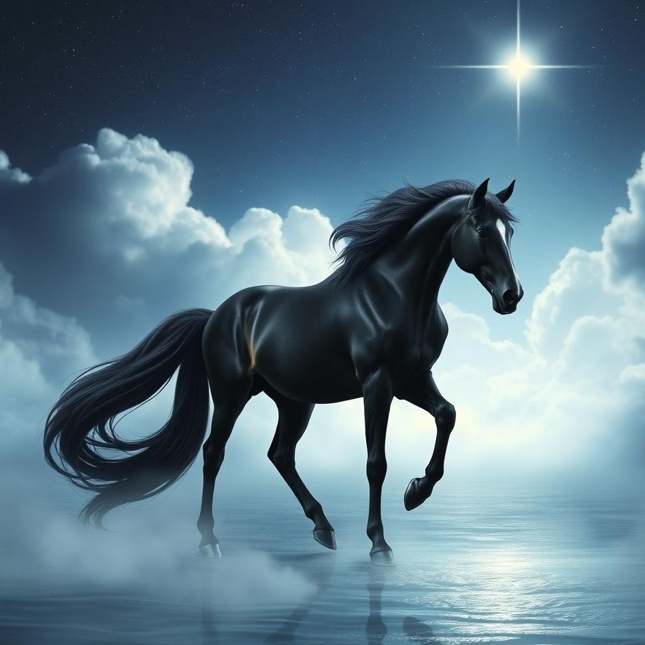 Dream : Black long horse in a dream