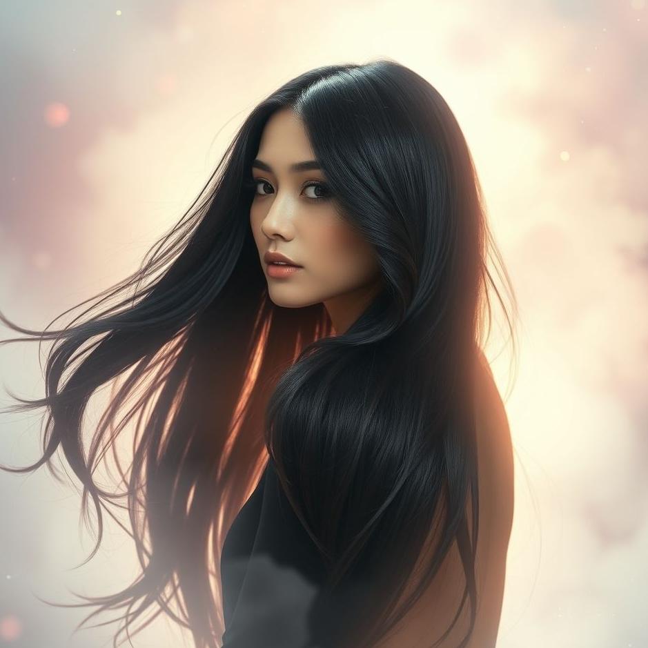 Dream : Black long shiny hair in a dream