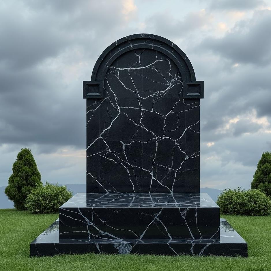 Dream : Black marble tombstone in a dream