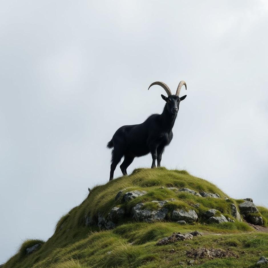 Dream : Black mountain goat in a dream