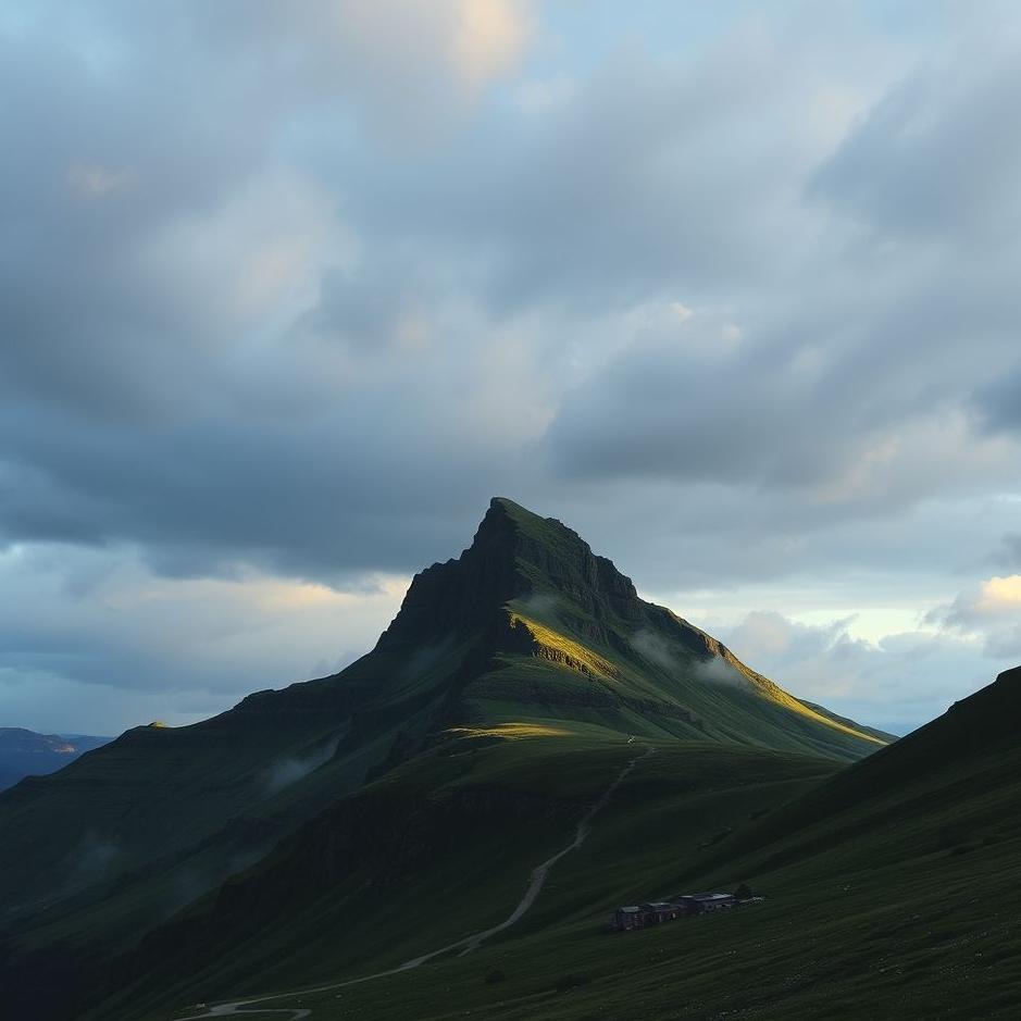 Dream : Black mountain in a dream