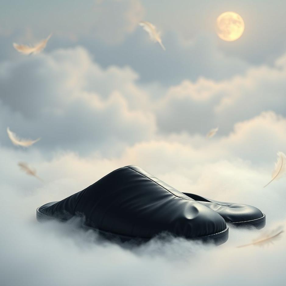 Dream : Black nylon slippers in a dream