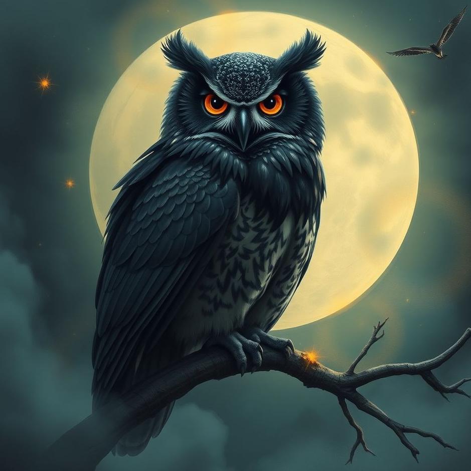 Dream : Black owl in a dream
