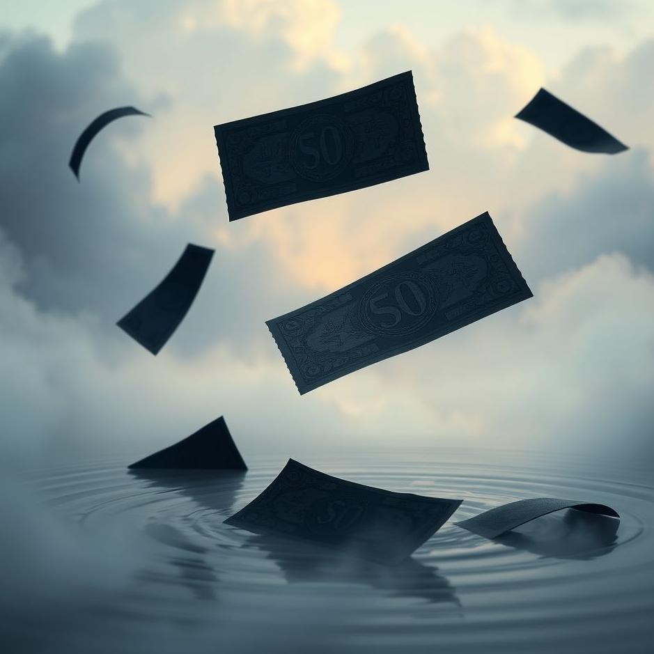 Dream : Black paper money in a dream