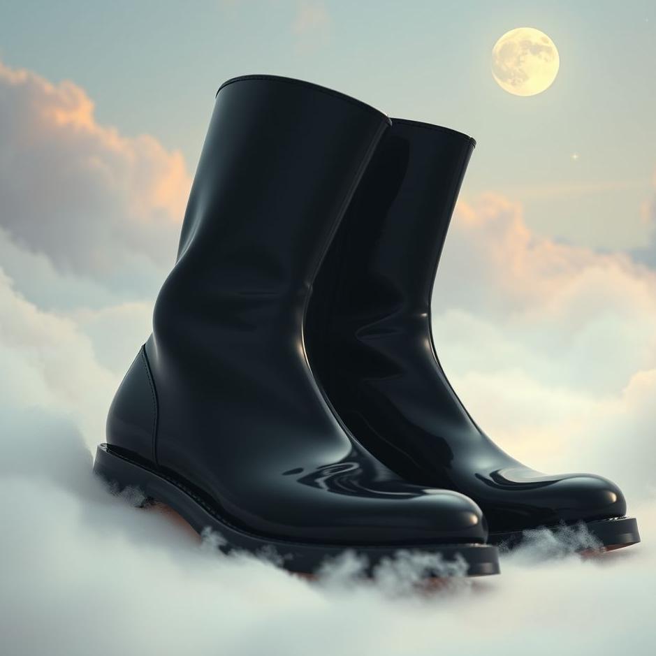 Dream : Black patent leather boots in a dream
