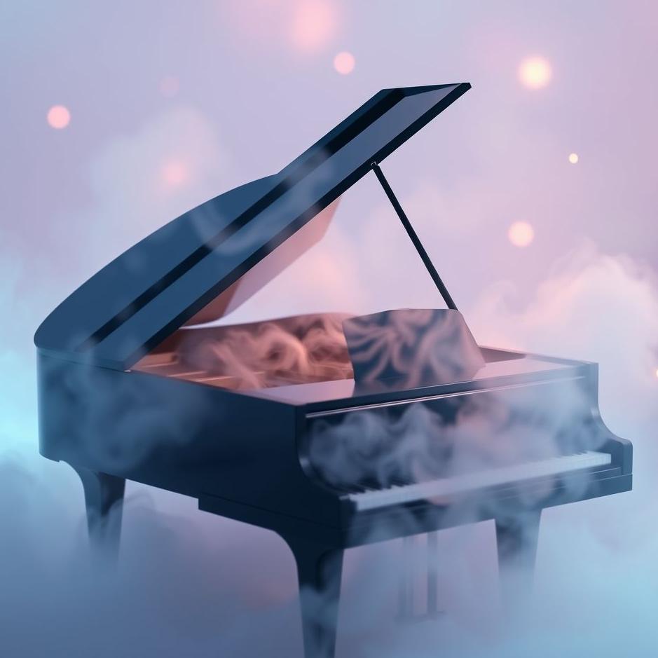 Dream : Black piano in a dream