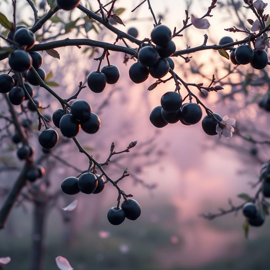 Dream : Black plum garden in a dream