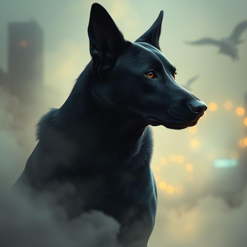 Dream : Black police dog in a dream