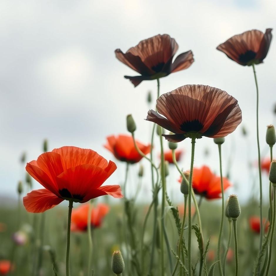 Dream : Black poppies in a dream