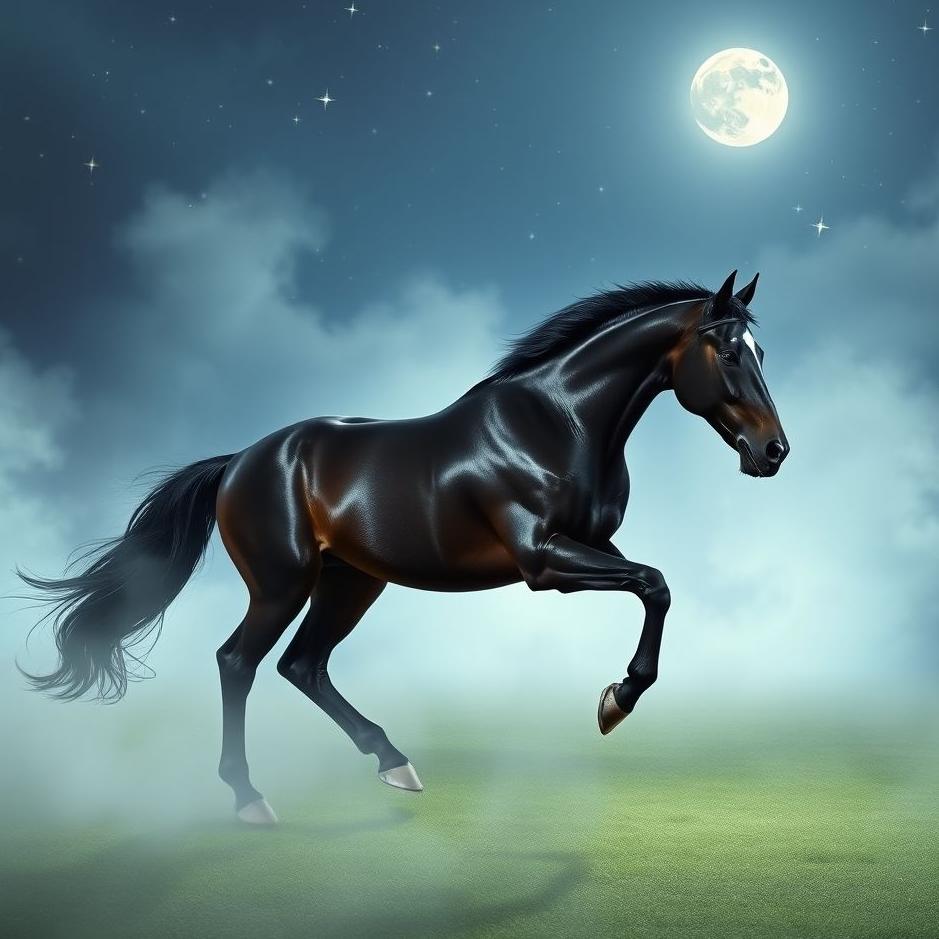 Dream : Black racehorse in a dream