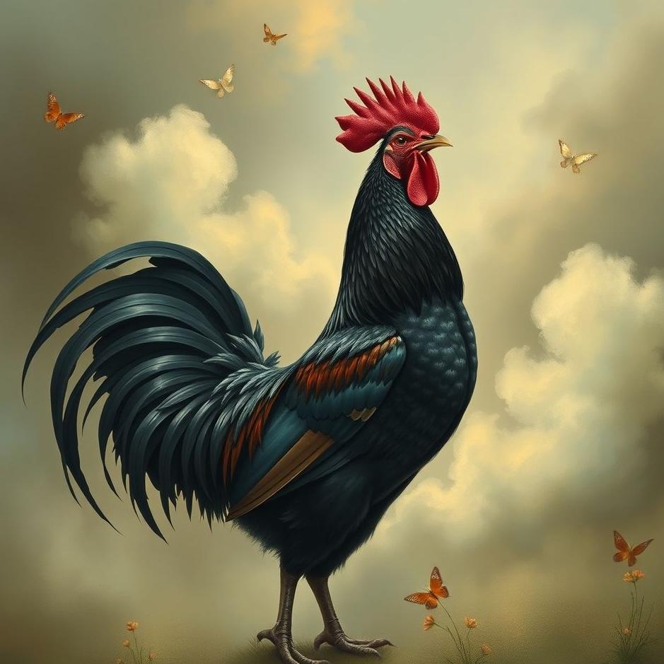 Dream : Black rooster in a dream