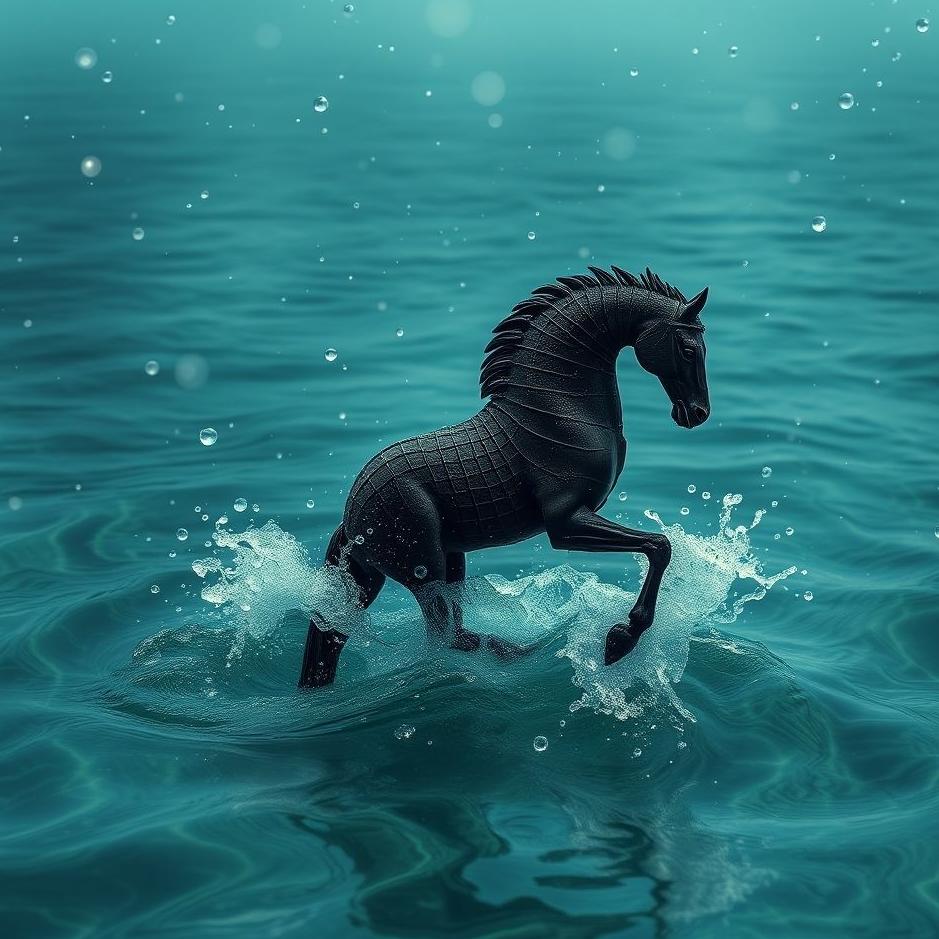 Dream : Black sea horse in a dream