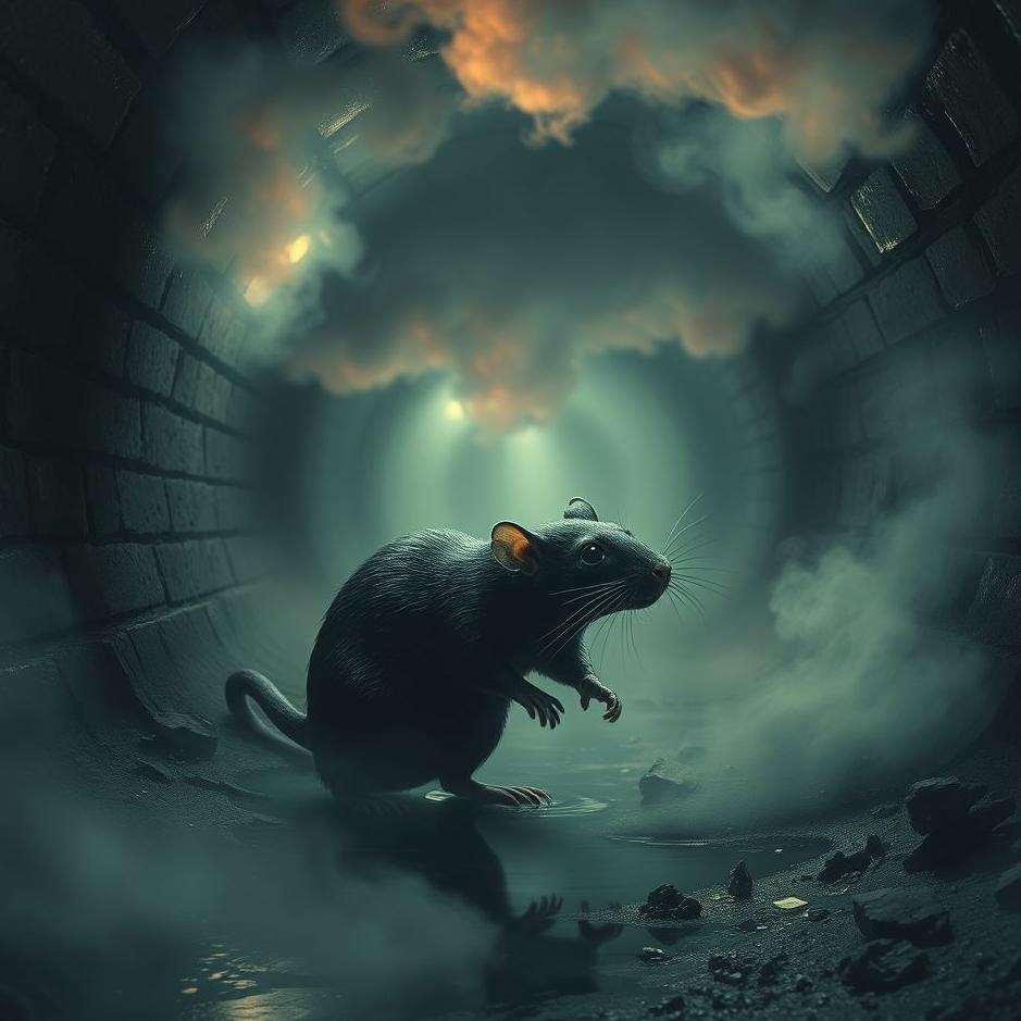 Dream : Black sewer rat in a dream