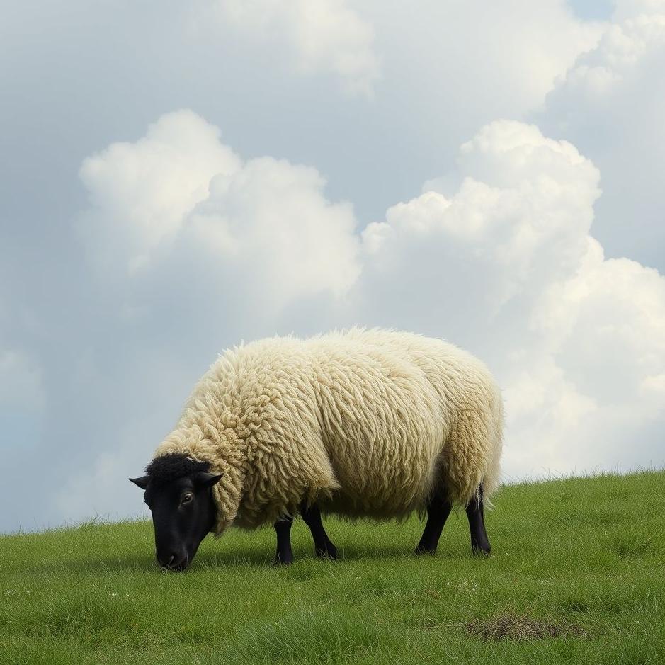 Dream : Black sheep grazing in a dream