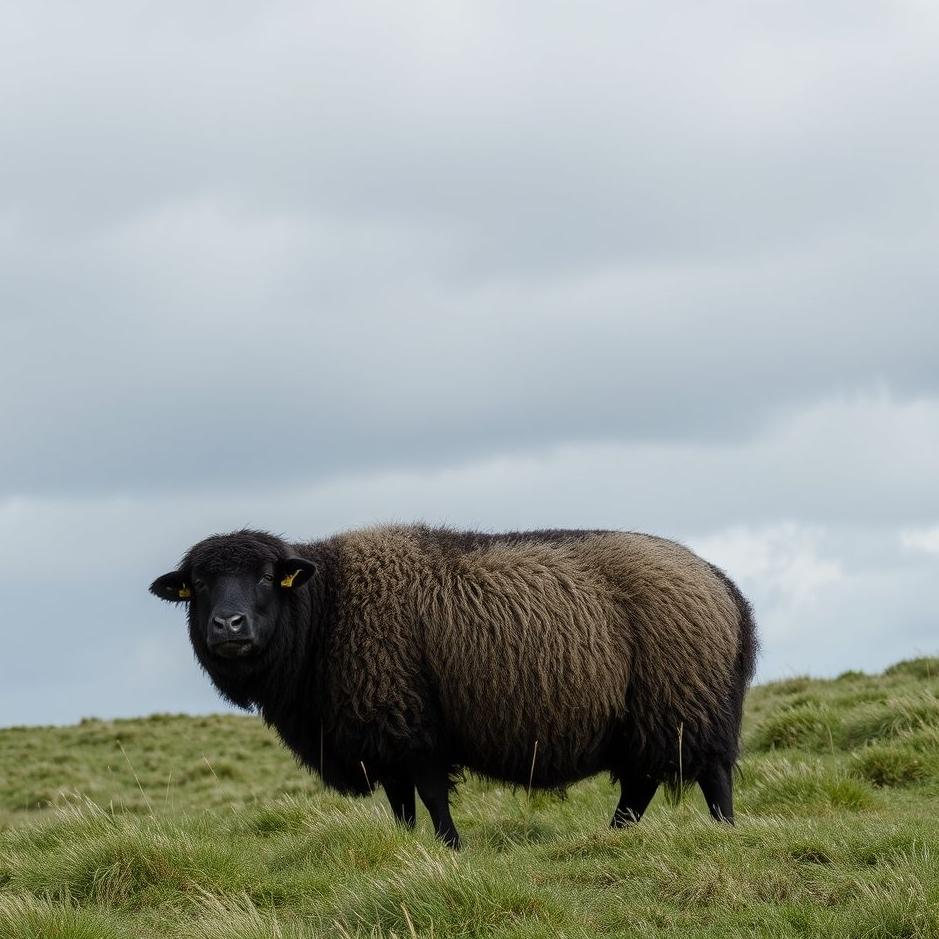 Dream : Black sheepskin in a dream