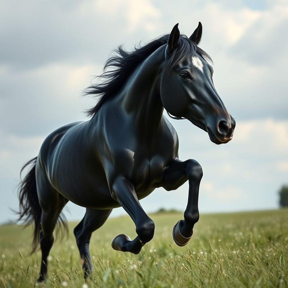 Dream : Black shiny horse in a dream
