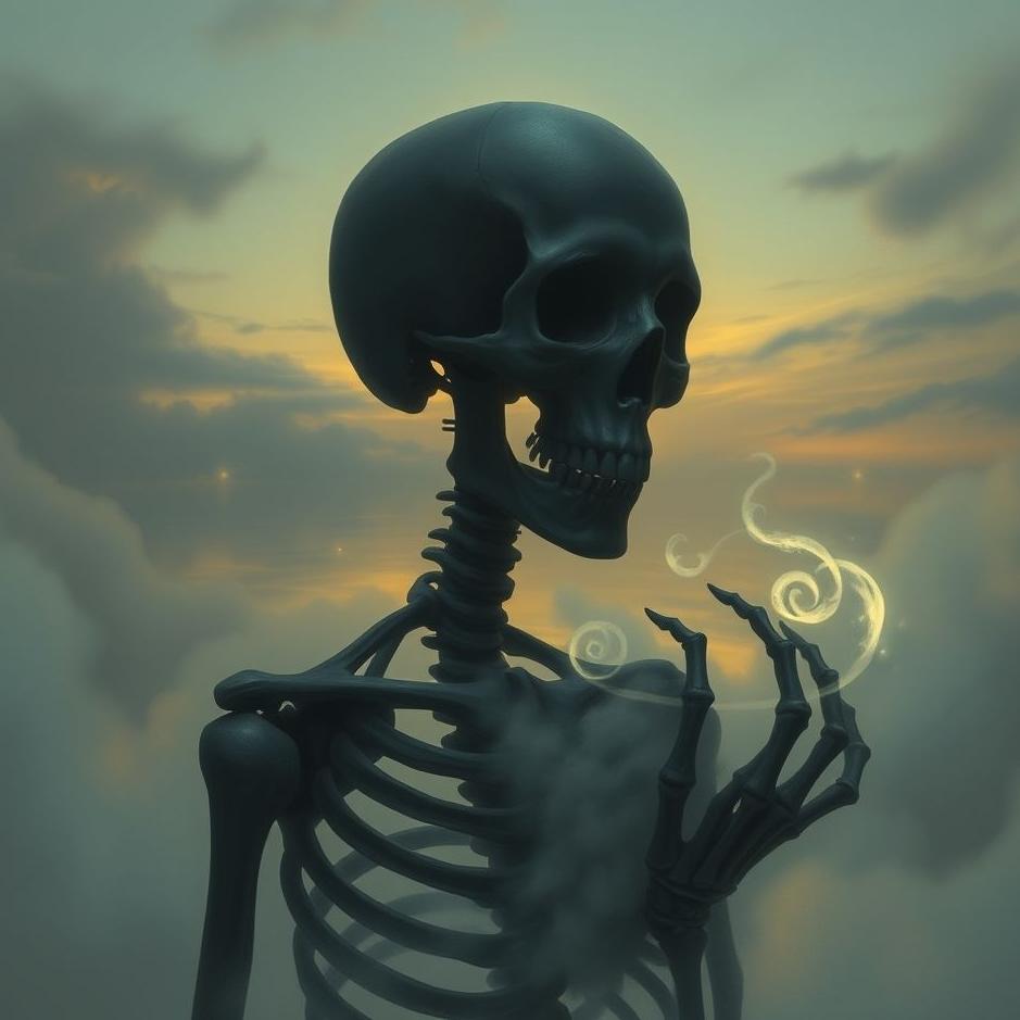 Dream : Black skeleton in a dream