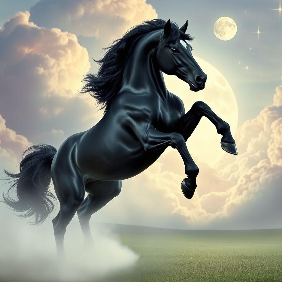 Dream : Black strong horse in a dream