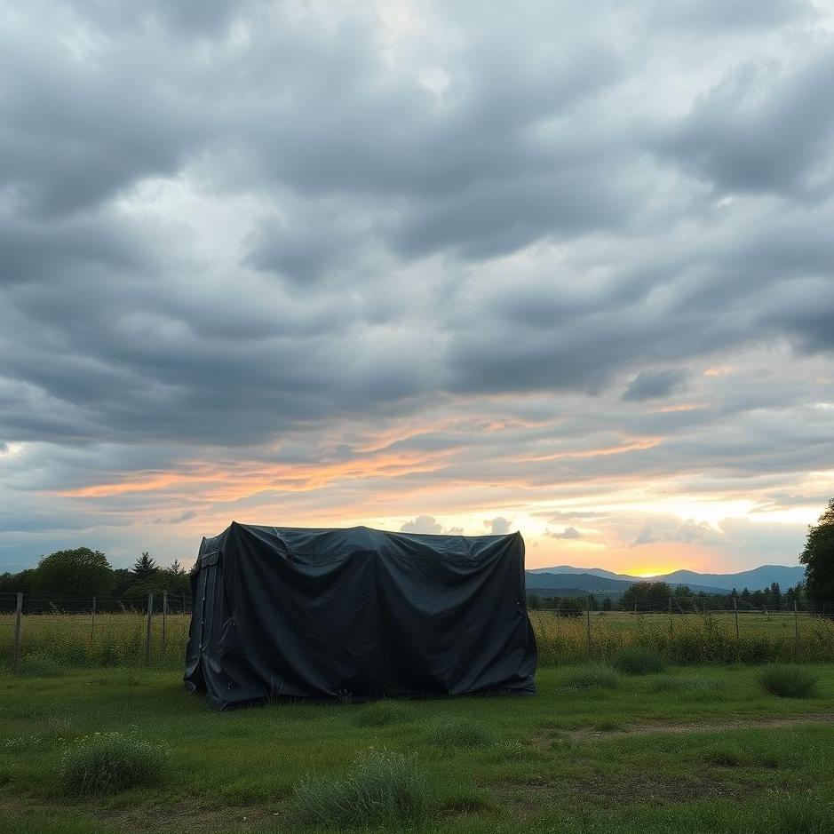 Dream : Black tarpaulin in a dream