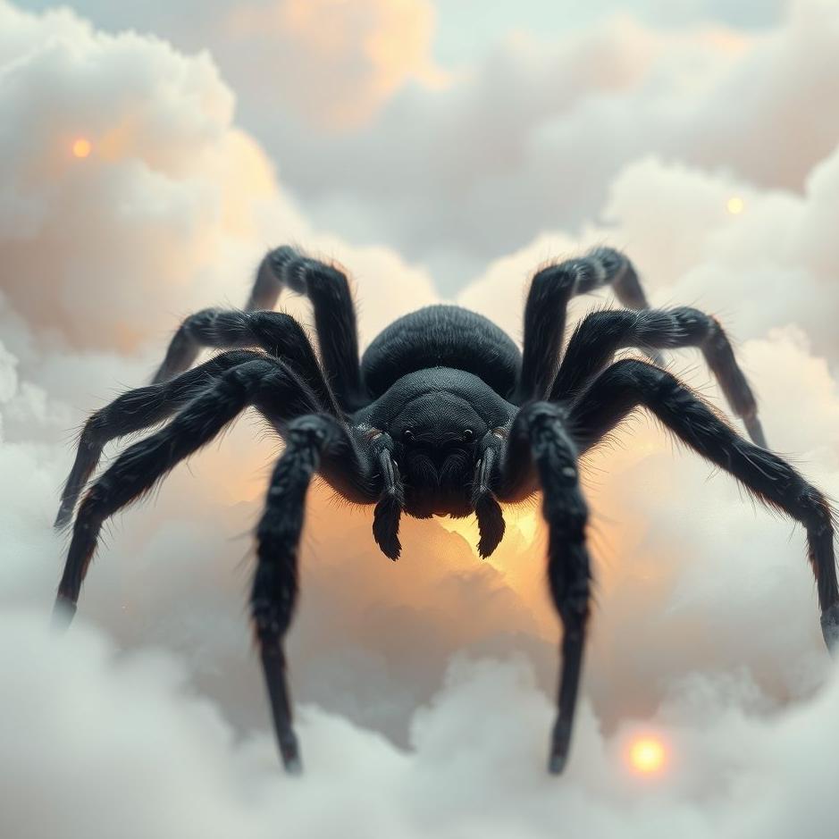 Dream : Black thick-legged spider in a dream