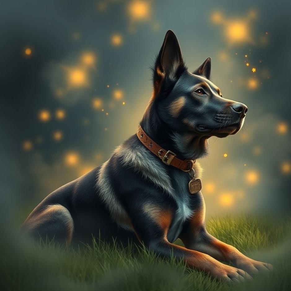 Dream : Black tied dog in a dream