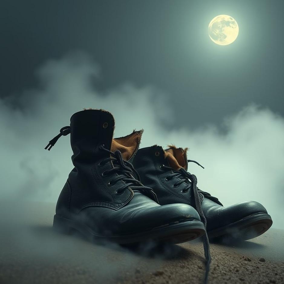 Dream : Black torn boots in a dream