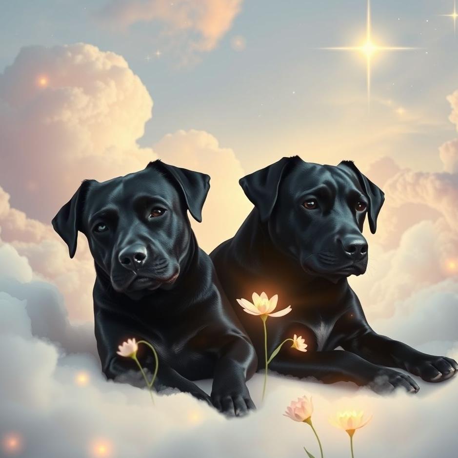 Dream : Black twin dogs in a dream