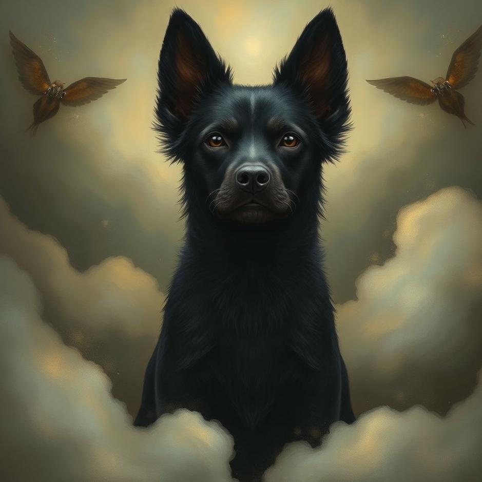 Dream : Black two-headed dog in a dream