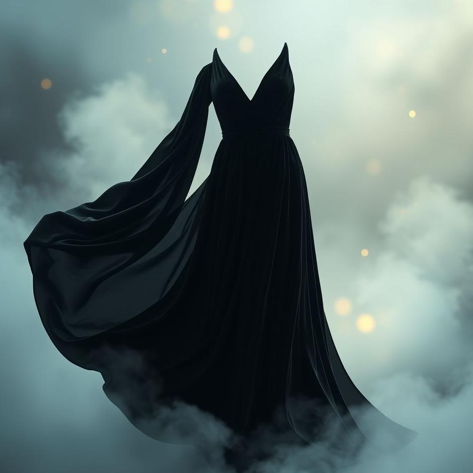 Dream : Black velvet dress in a dream