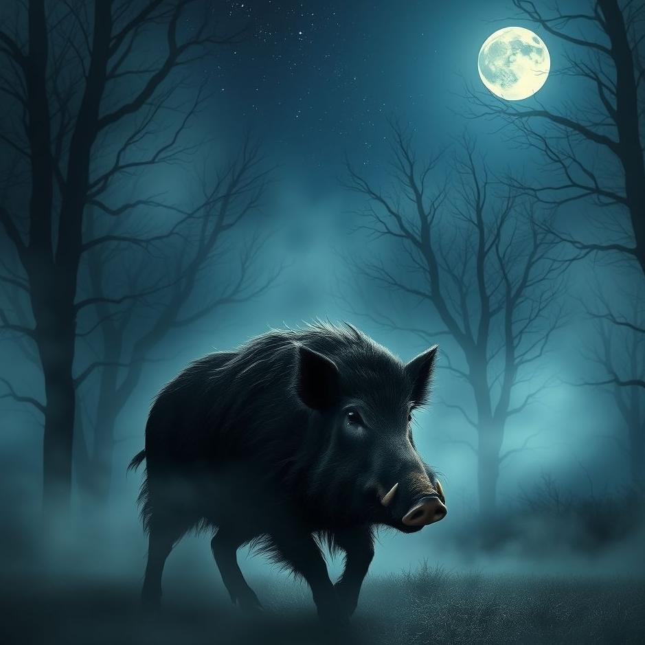 Dream : Black wild boar in a dream