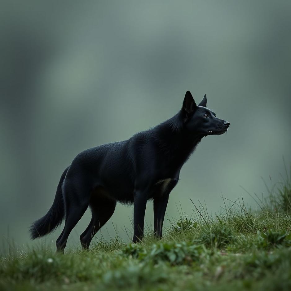 Dream : Black wild dog in a dream