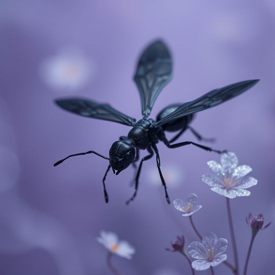Dream : Black winged ant in a dream