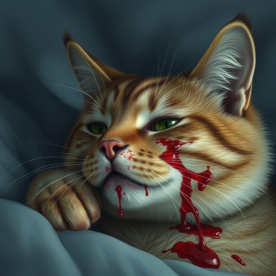 Dream : Bleeding from a cat scratch in a dream
