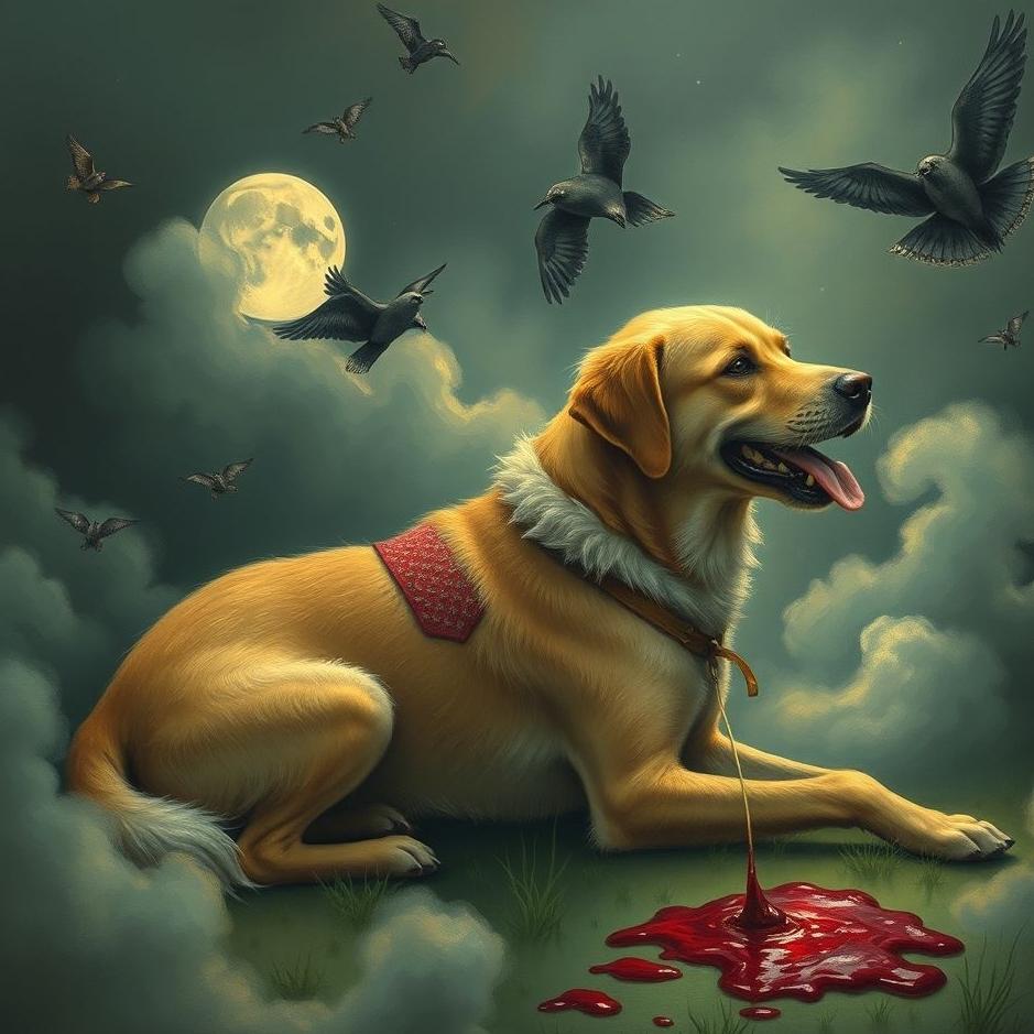 Dream : Blood and a dog in a dream