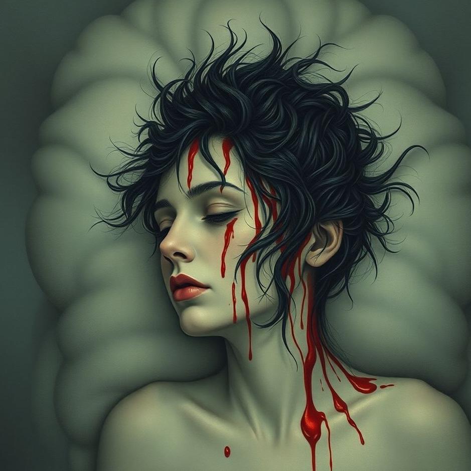 Dream : Blood at the roots of your hair in a dream