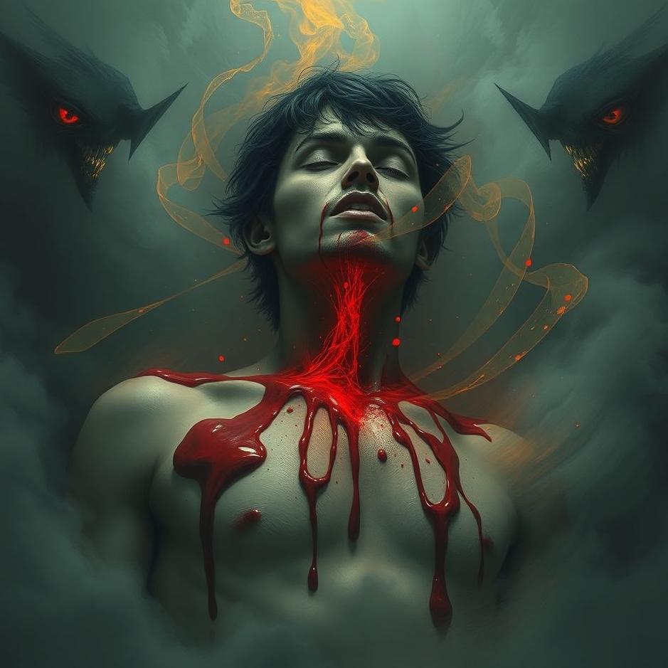 Dream : Blood coming from a man in a dream