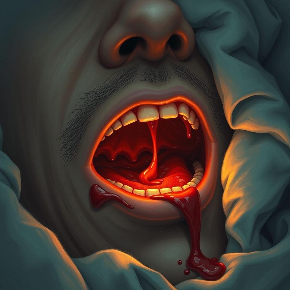 Dream : Blood coming from your spouse's mouth in your dream